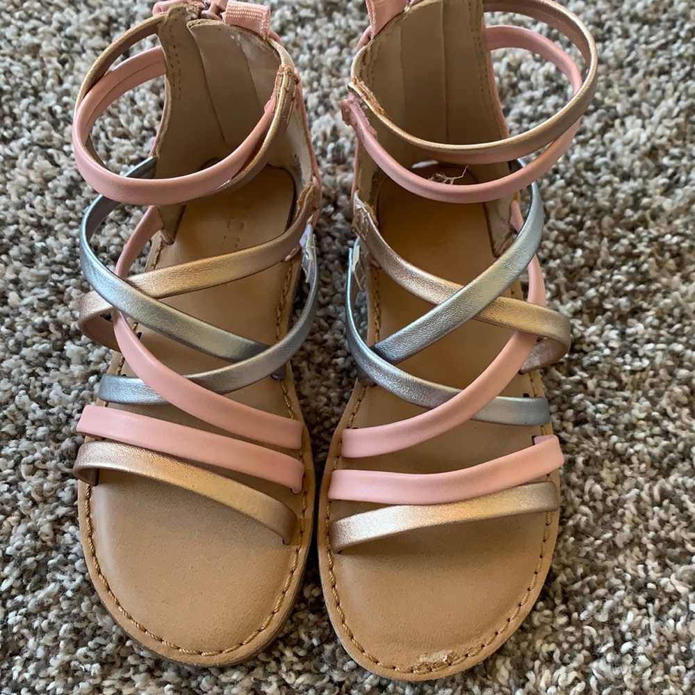 Toddler Old Navy Sandals Pink Silver and RoseGold